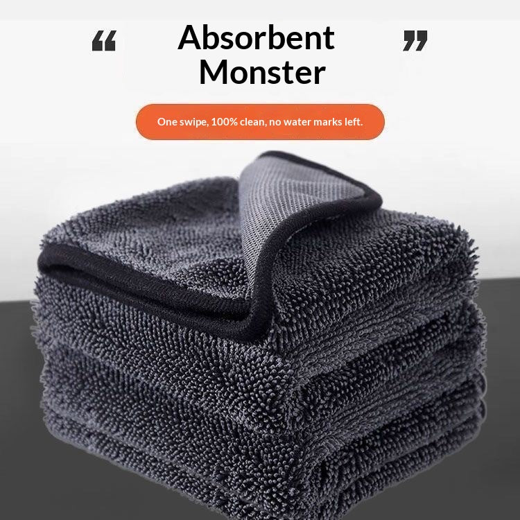 2pc Super Absorbent Thickened Microfiber Car Wash Towels, 500g Lint-Free, Streak-Free Auto Cleaning & Drying Cloths
