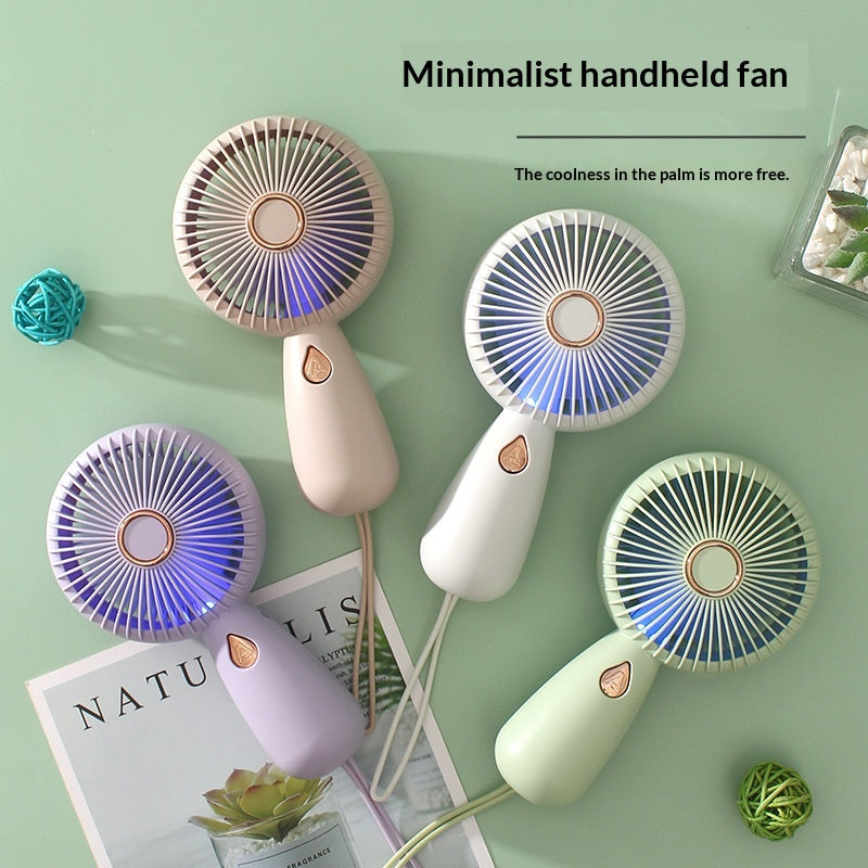 USB Rechargeable Portable Mini Handheld Fan with LED Light – Compact, Lightweight, and Easy-to-Use Design for On-the-Go Cooling